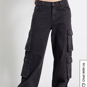 PacSun Black Wide Leg Cargo Jeans